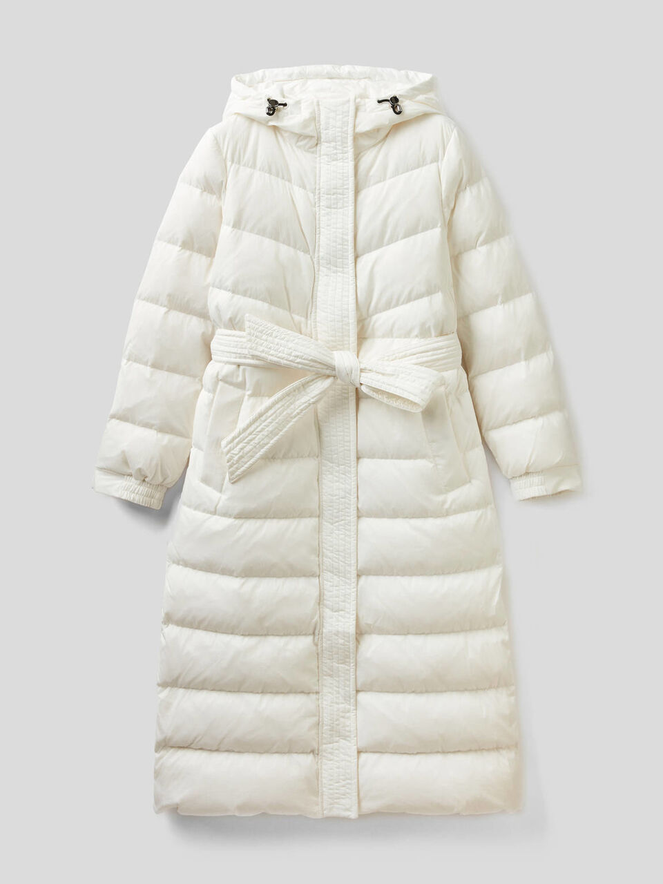 Longline padded jacket with hood image number 1
