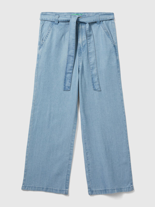 Wide fit trousers in chambray Junior Girl