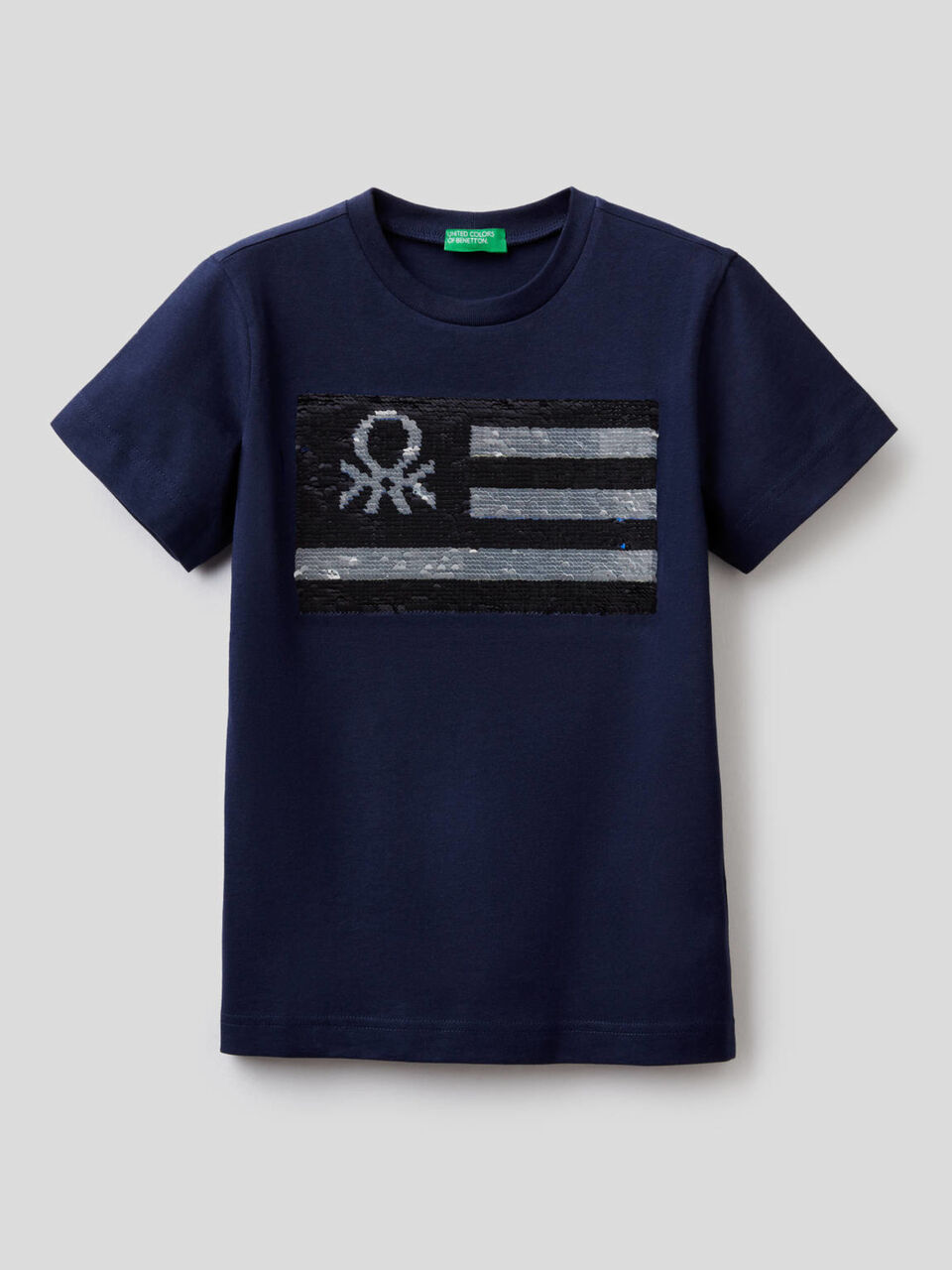 Pure cotton t-shirt with sequins image number 2
