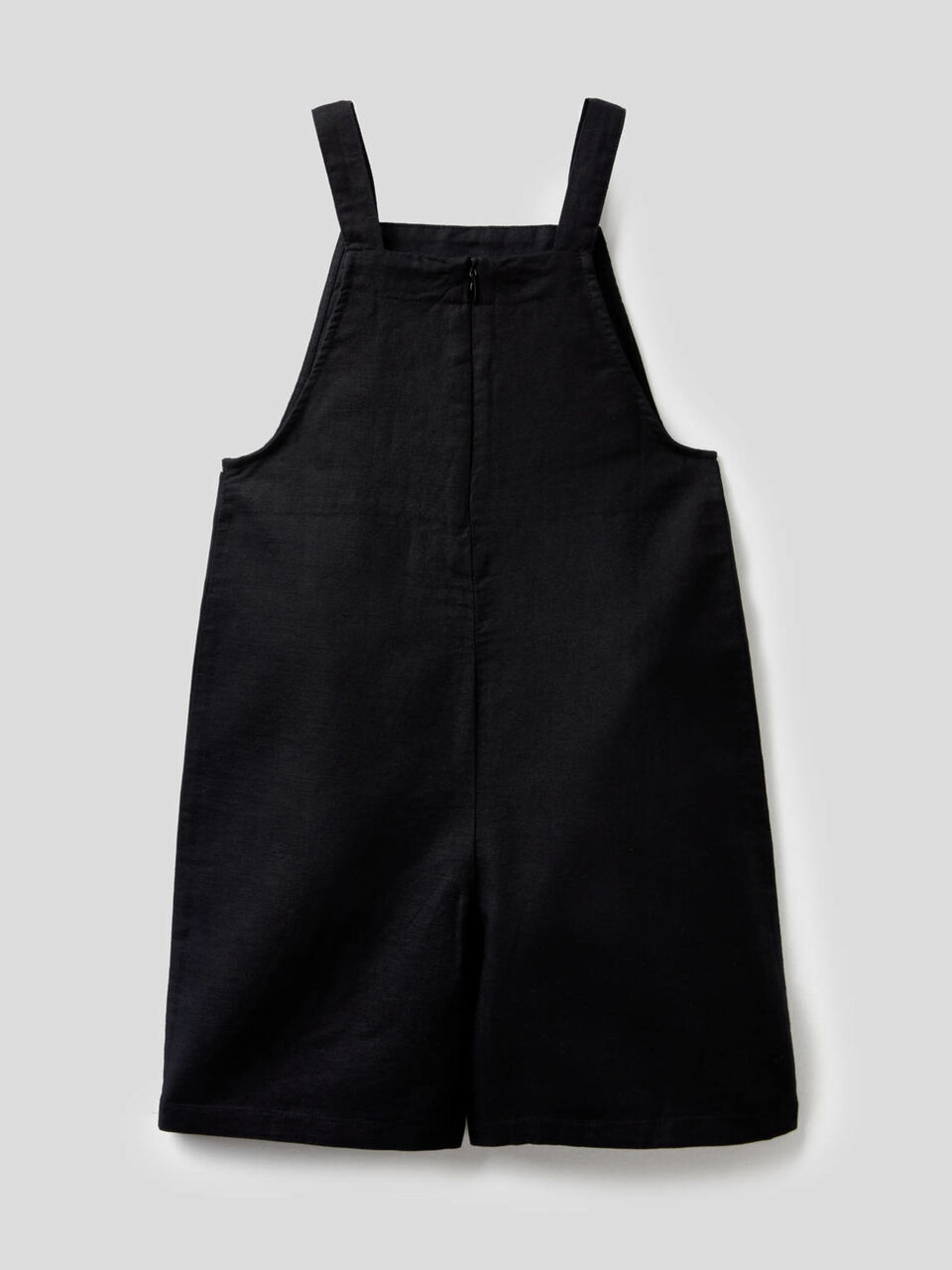 Linen blend overalls with wide leg image number 2
