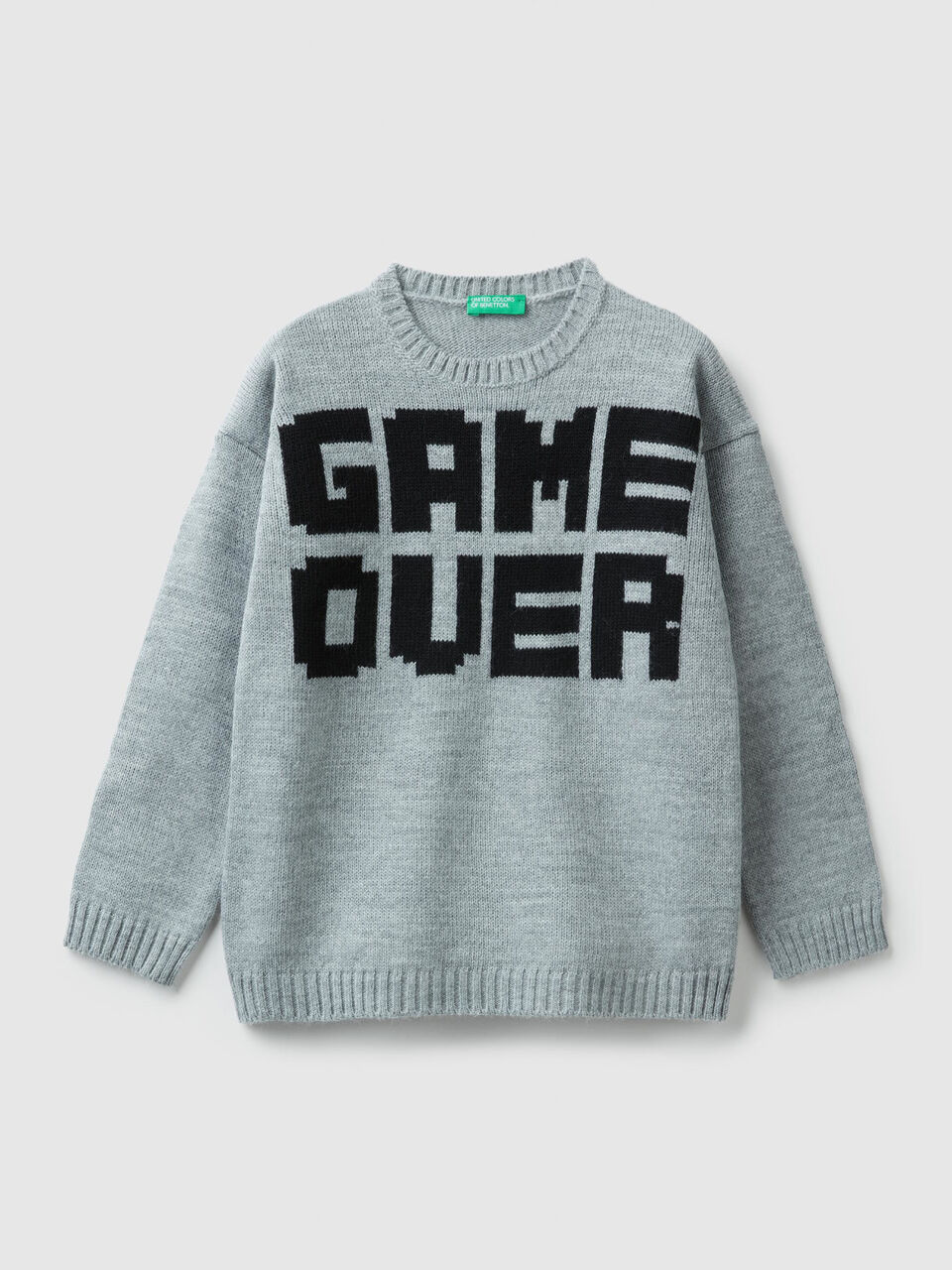 Tricot sweater with slogan image number 1
