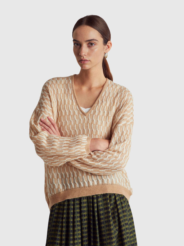Cable knit sweater in alpaca blend Women