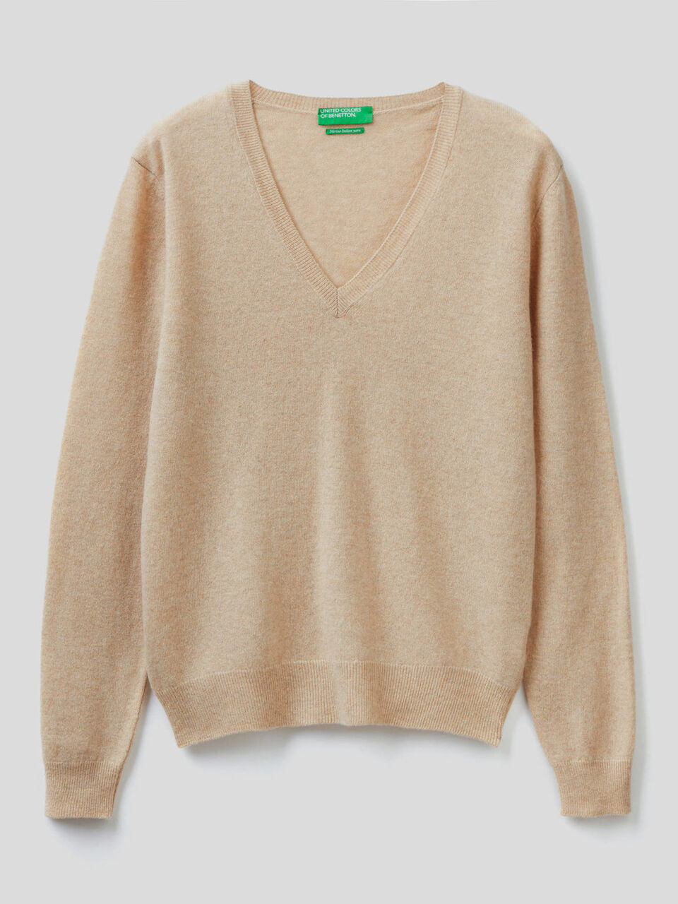 V-neck sweater in pure virgin wool image number 1