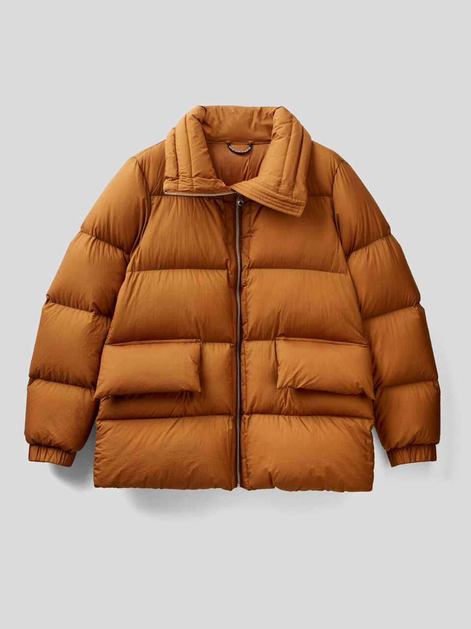 Midi puffer jacket with wide collar image number 1