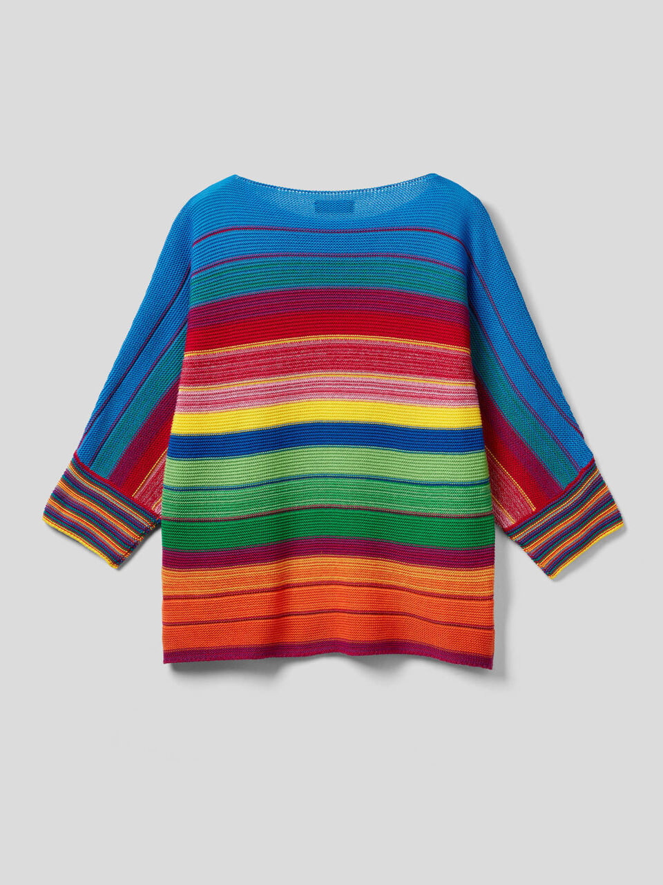 Striped sweater with 3/4 sleeves image number 2