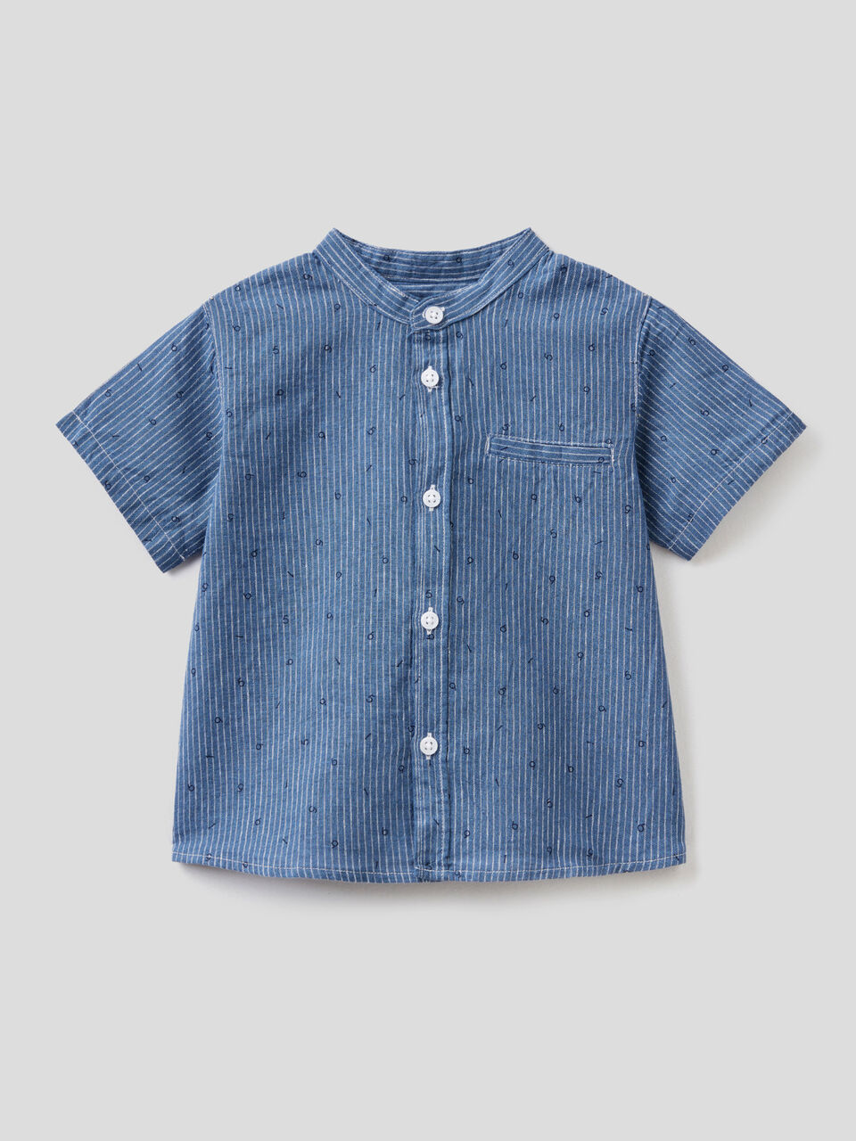 Pattern shirt in linen blend image number 1