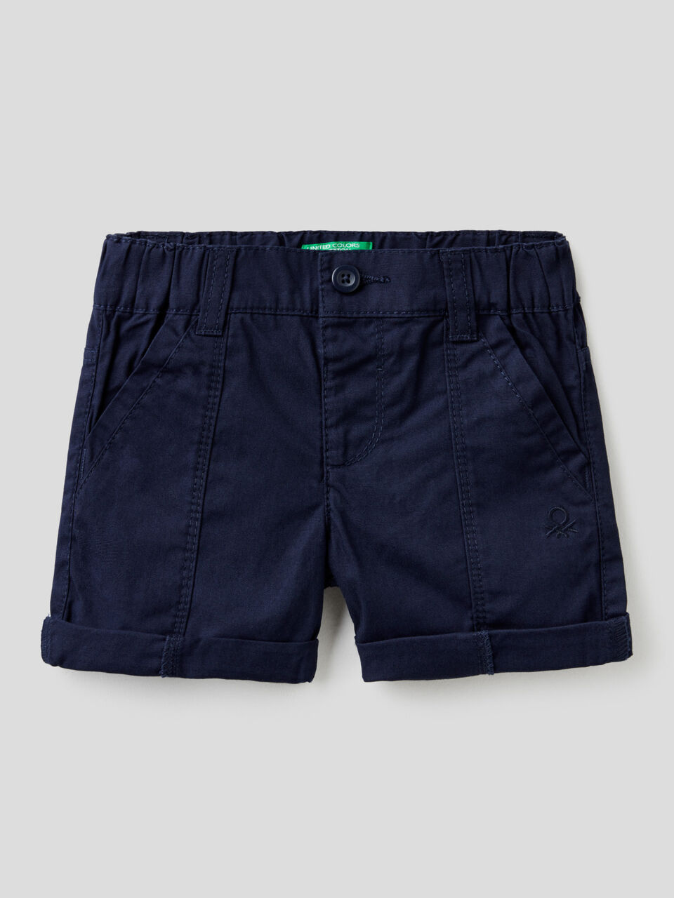 Bermudas in pure cotton canvas Junior Boy image number 1