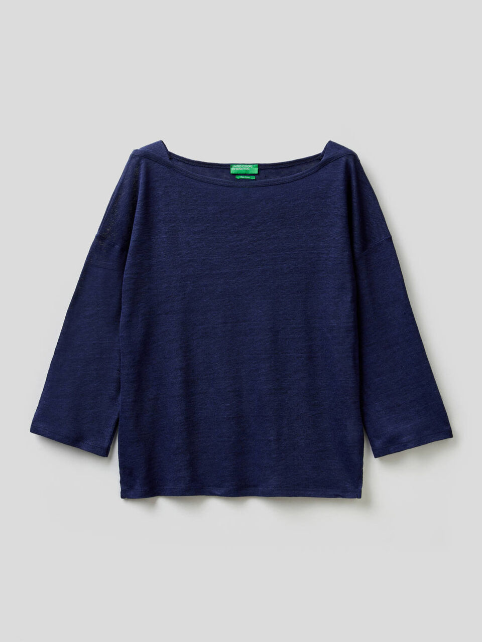 3/4 sleeve t-shirt in 100% linen image number 1