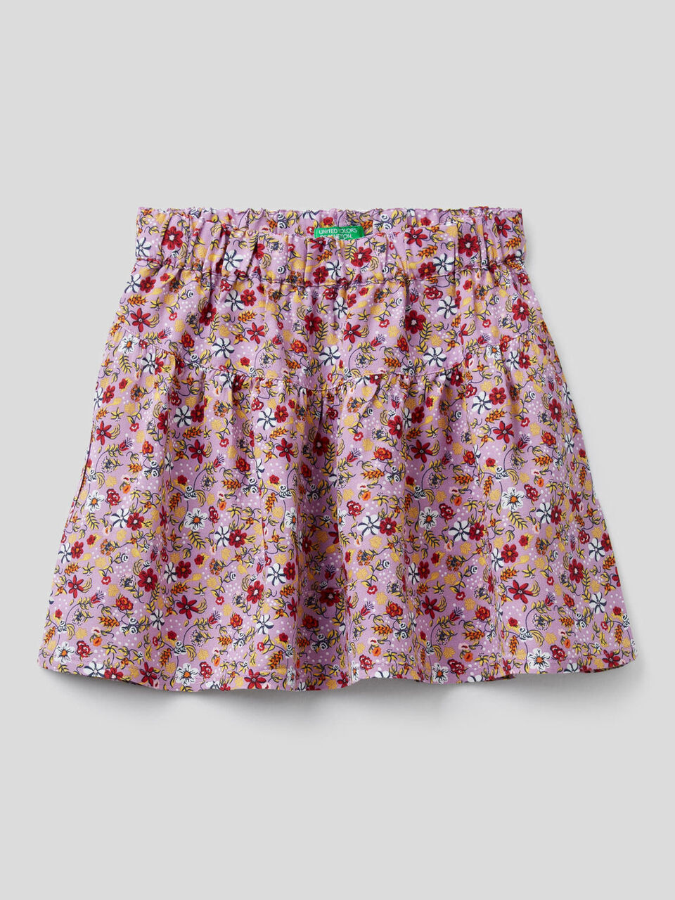 Flowy skirt with floral print image number 1