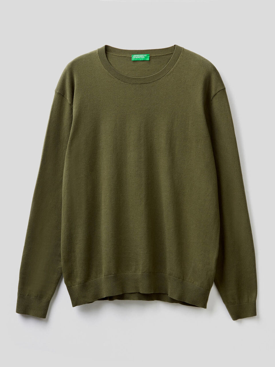 Crew neck sweater in cotton blend image number 1