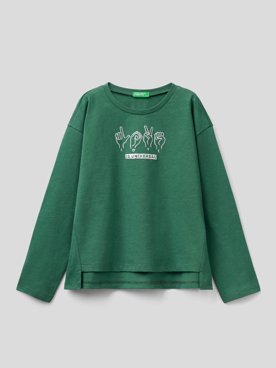 Long sleeve 100% cotton t-shirt image number 1