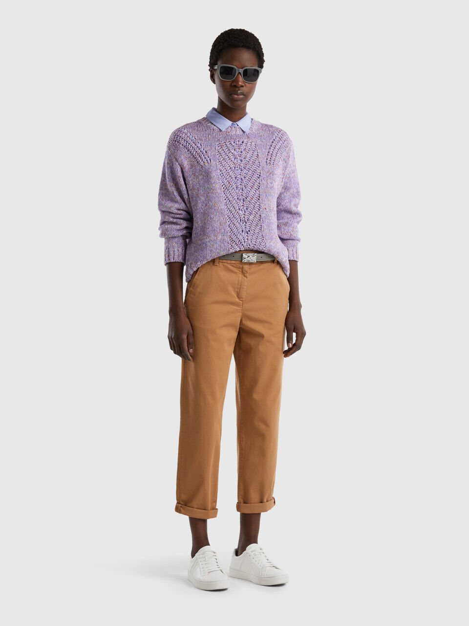 Stretch cotton chino trousers