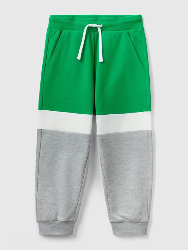 Green and light gray joggers
