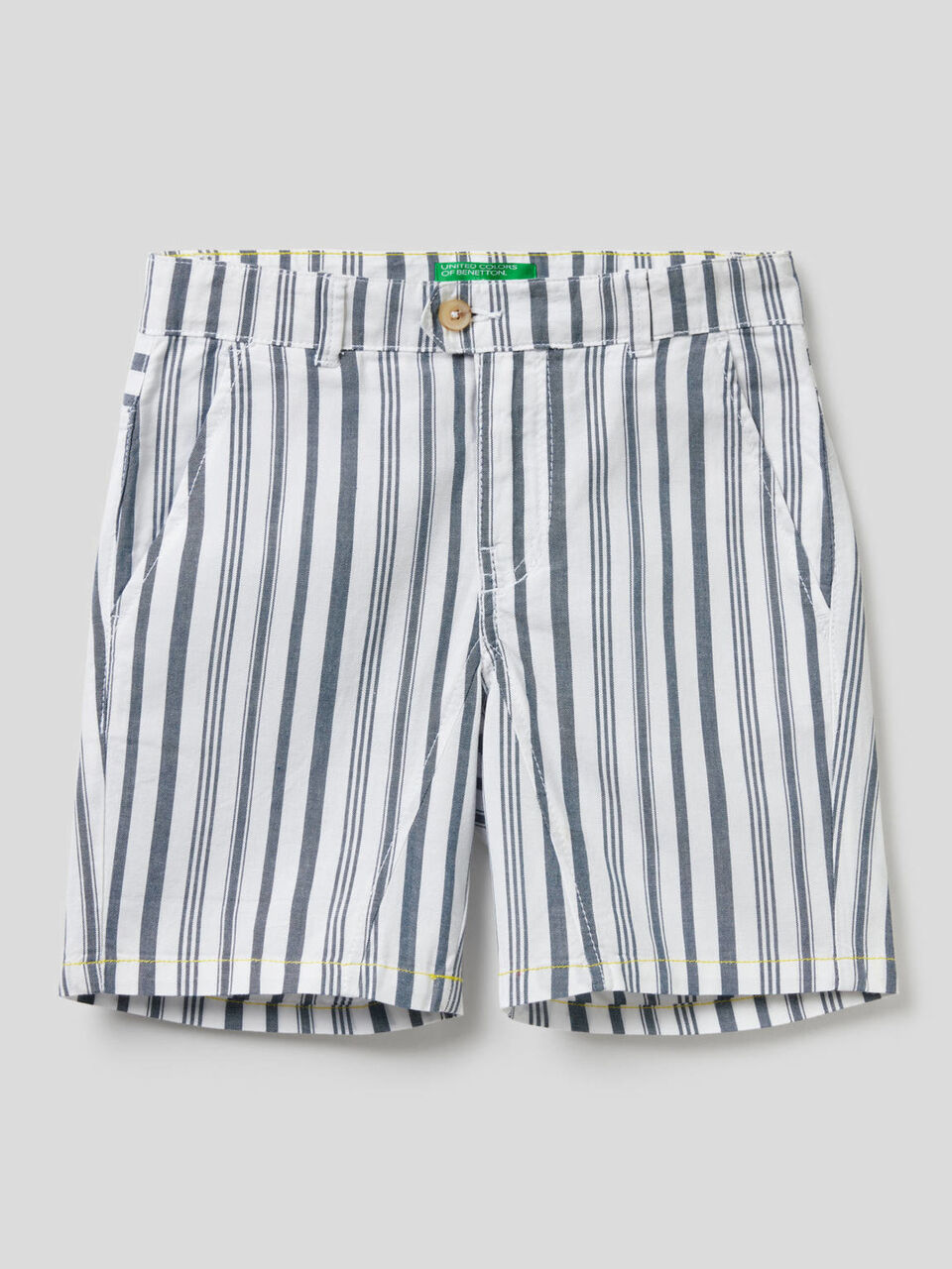 Striped bermudas in 100% cotton image number 1