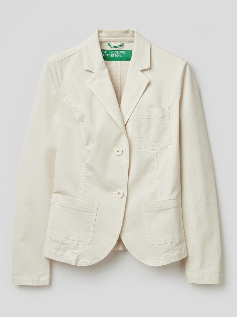 Stretch cotton flared blazer image number 1