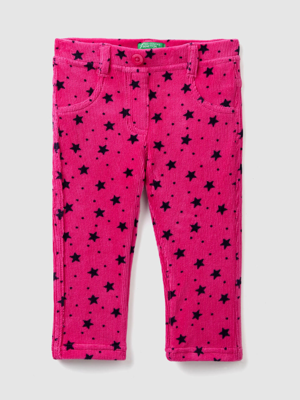 Printed ribbed trousers image number 1