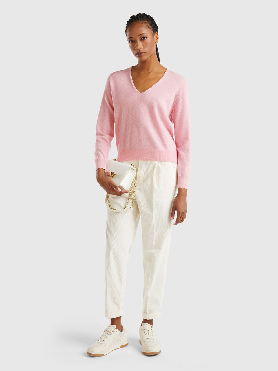 V NECK SWEATER L/S Women image number null