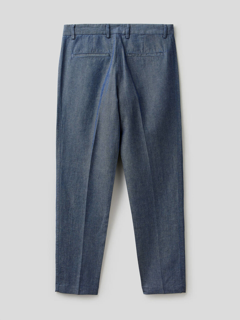 Denim trousers in linen blend cotton image number 2