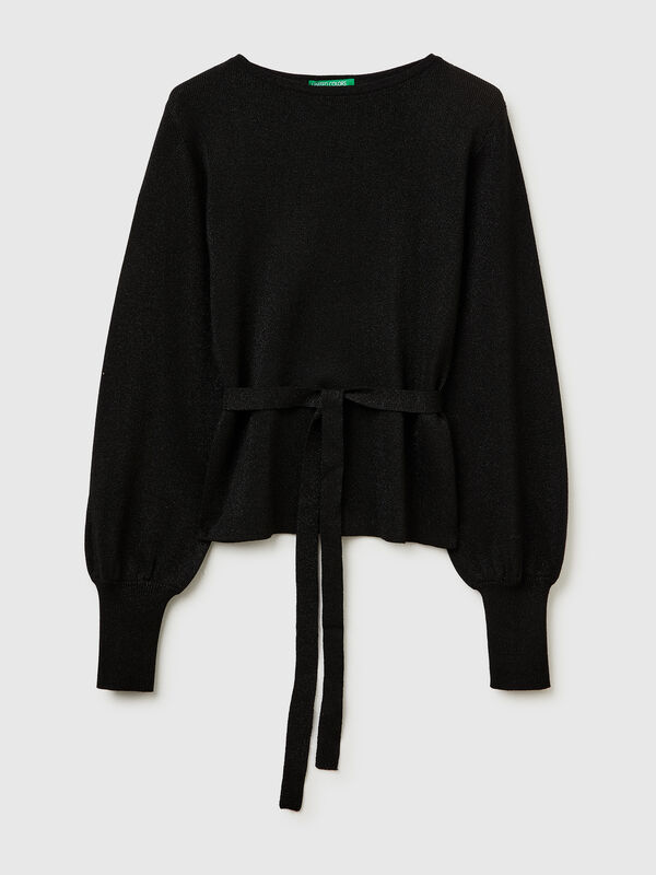 Pleated knit skirt with lurex Women