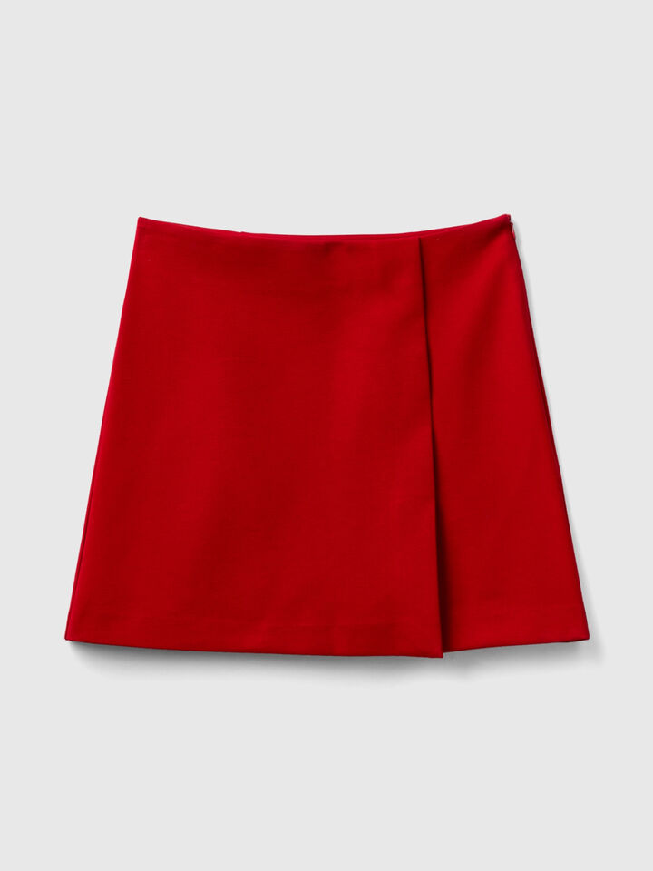 Mini skirt in viscose blend image number 1