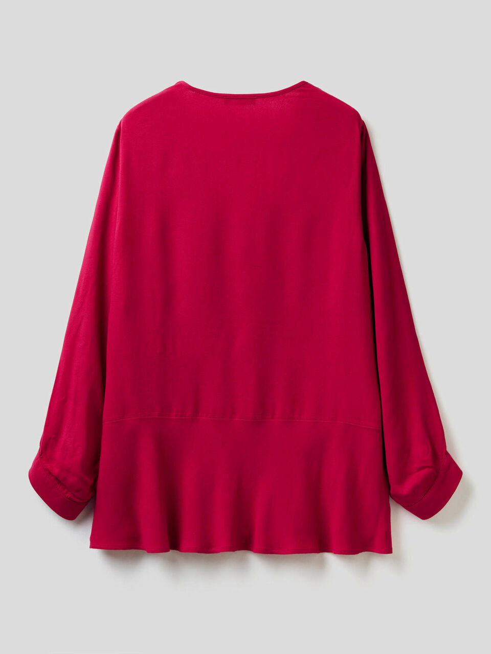 Blouse with V-neck and frill at the bottom image number 2