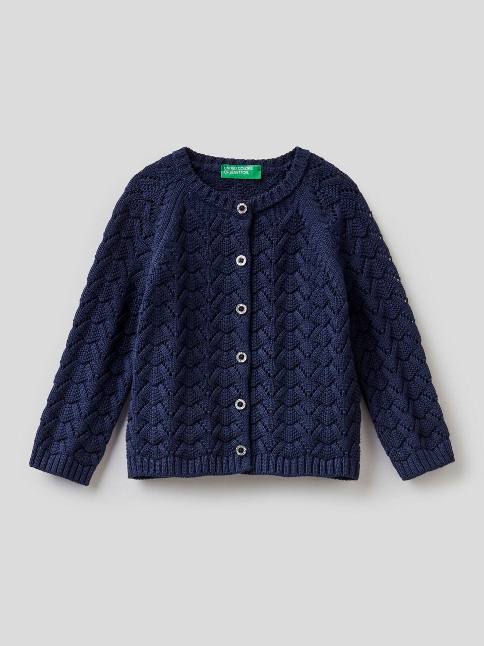Knit cardigan in pure cotton image number 1