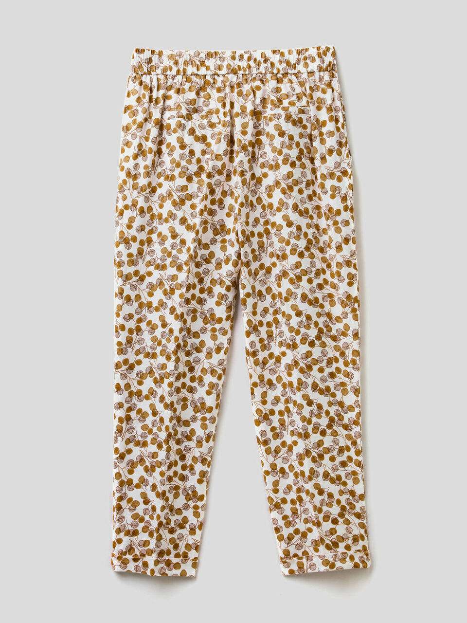 Trousers in 100% linen with pattern print image number 2