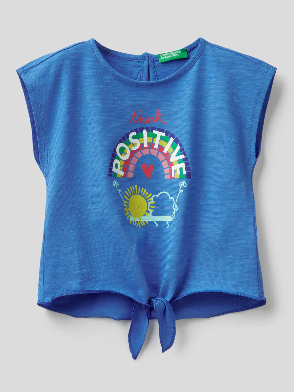 T-shirt in 100% cotton with bow at the bottom image number 1