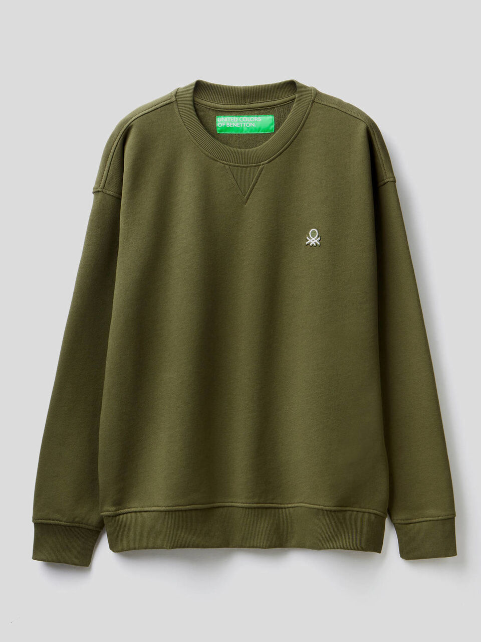 100% cotton sweatshirt with applied logo image number 1