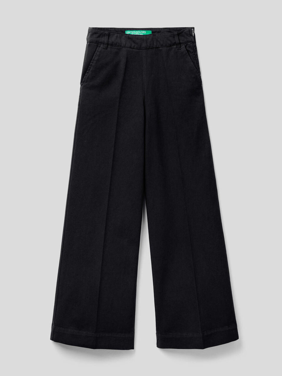 Trousers with wide leg in cotton image number 1