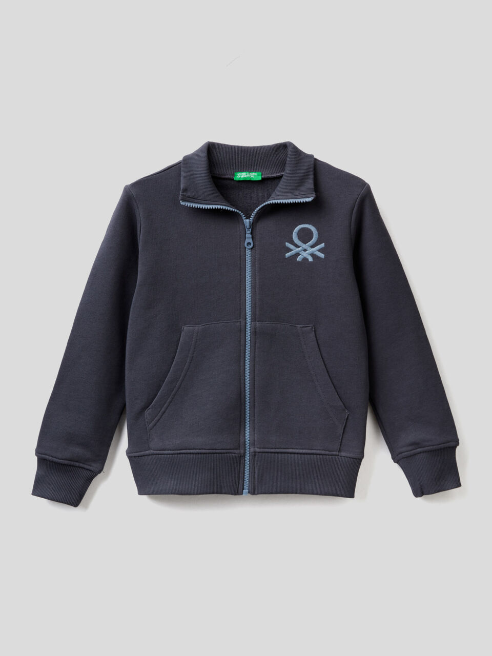 Sweatshirt with zip and embroidered logo image number 1