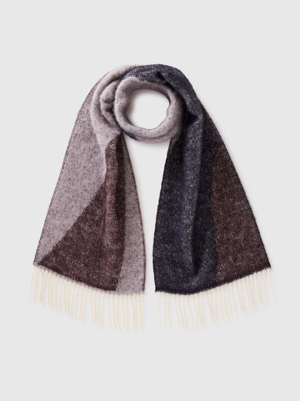 Pattern scarf in wool blend Women