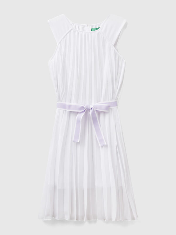 Pleated dress with belt Junior Girl