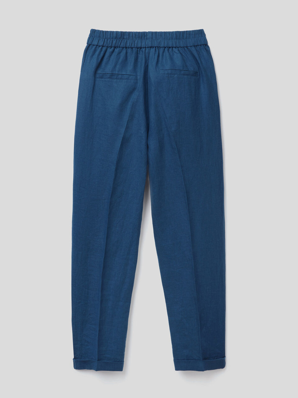 Cropped trousers in 100% linen image number 2
