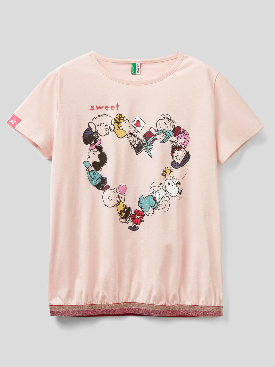Peanuts print t-shirt with lurex elastic image number 1