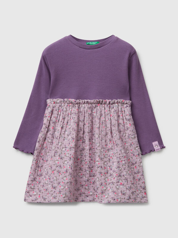Long sleeve dress with flowers Junior Girl
