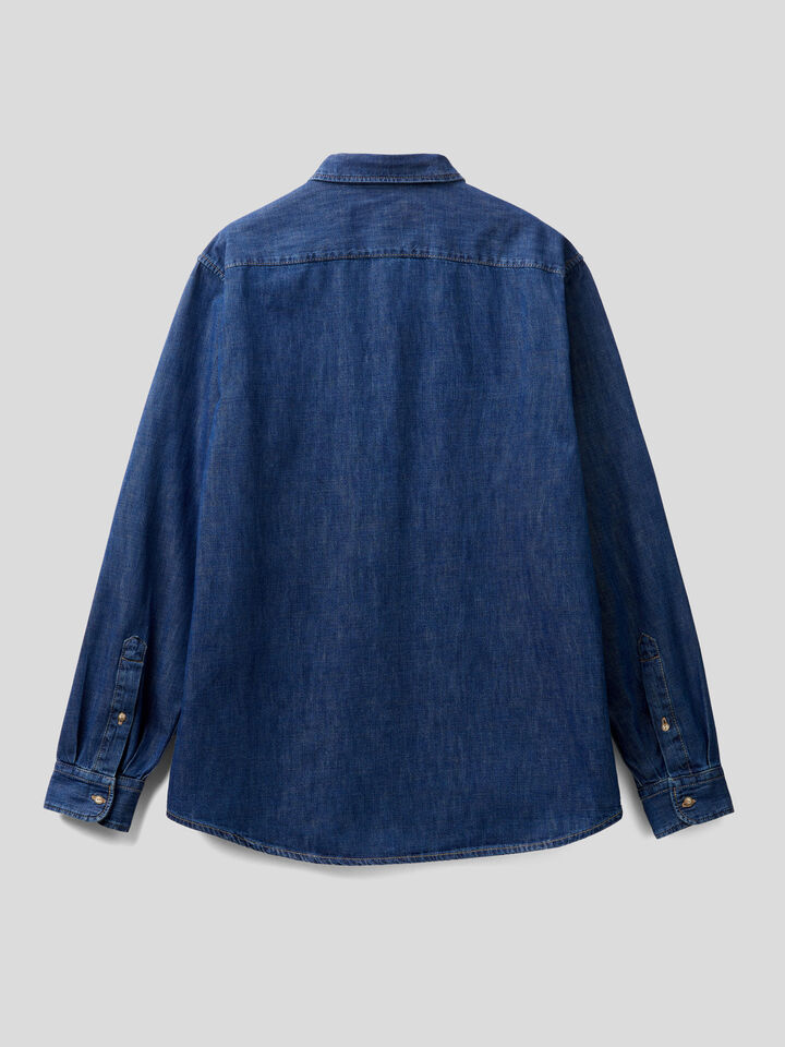 Jean shirt in 100% cotton image number 2