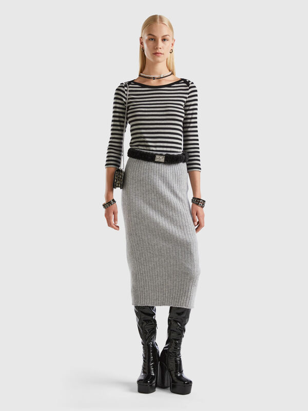 Knit pencil skirt