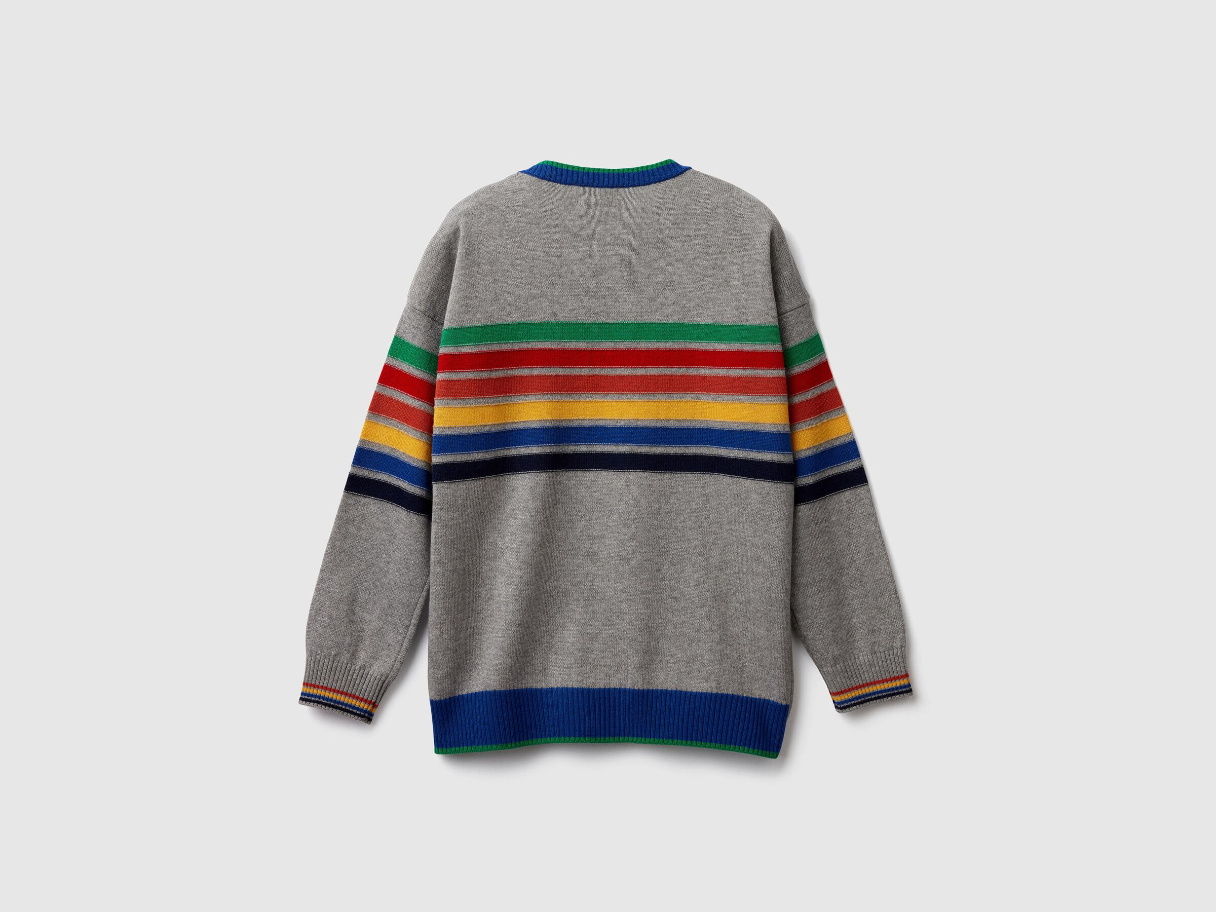 Striped crew neck sweater image number null
