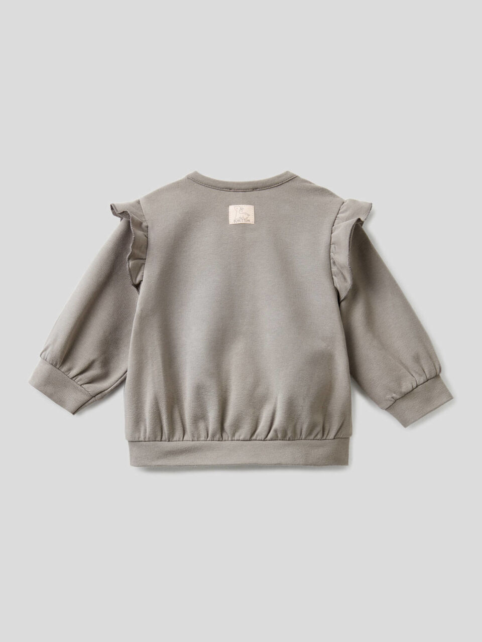 Sweat cardigan with ruffles image number 2