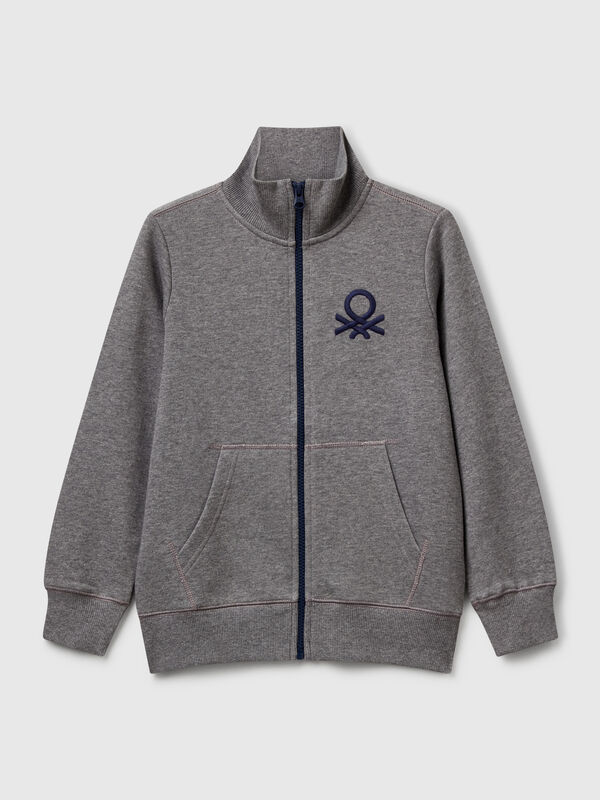 Pure cotton sweatshirt with zipper Junior Boy