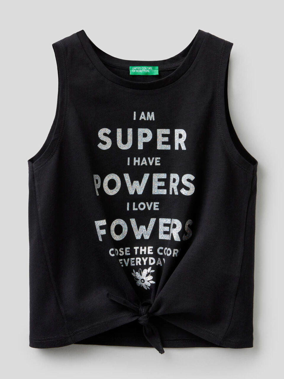 Sleeveless top with bow image number 1