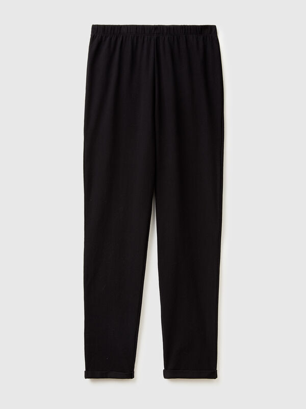 Trousers in warm stretch cotton Women