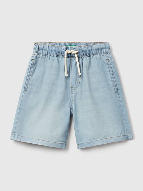 Chambray bermudas with drawstring Junior Boy