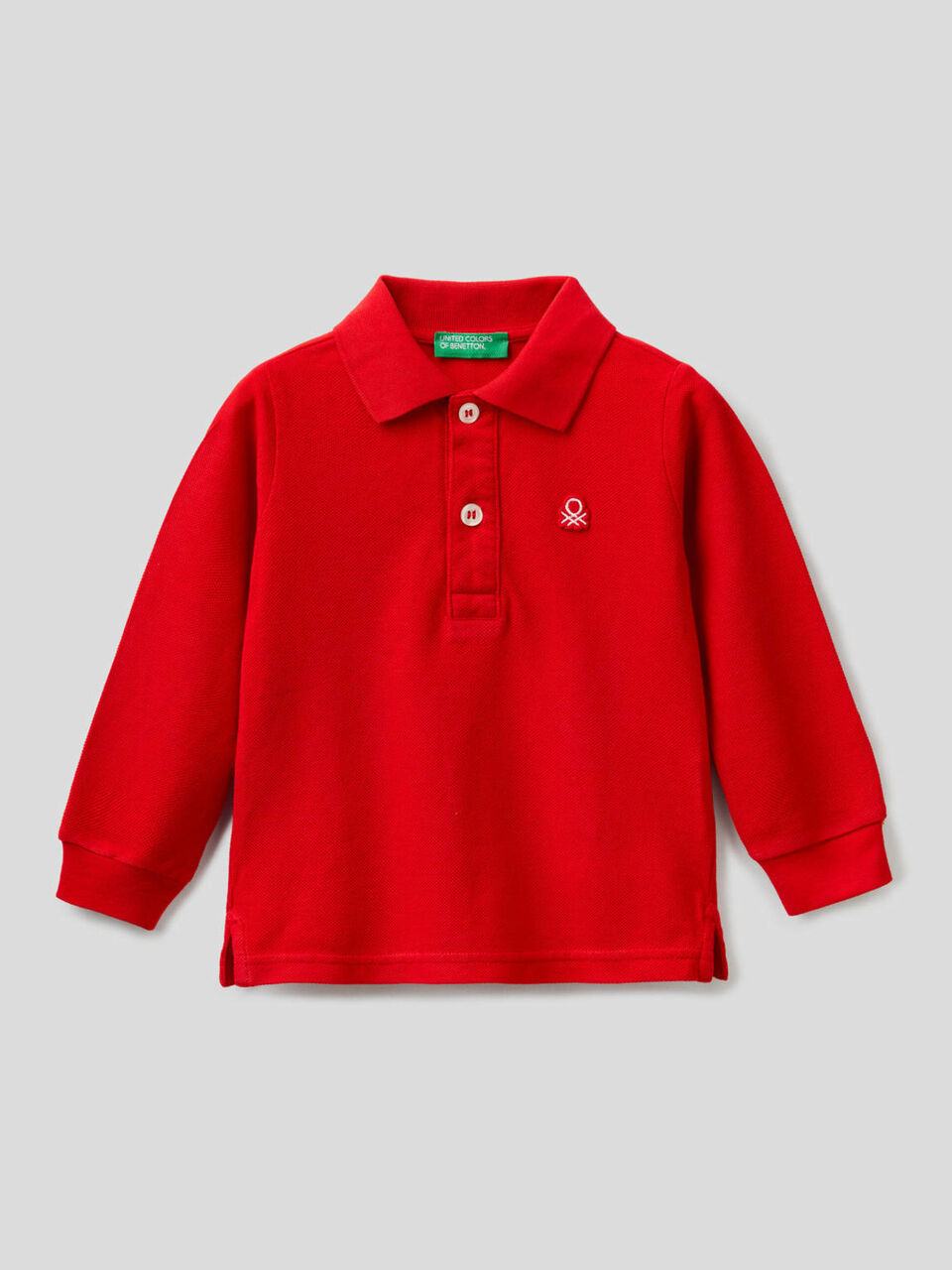 Long sleeve polo in organic cotton image number 1
