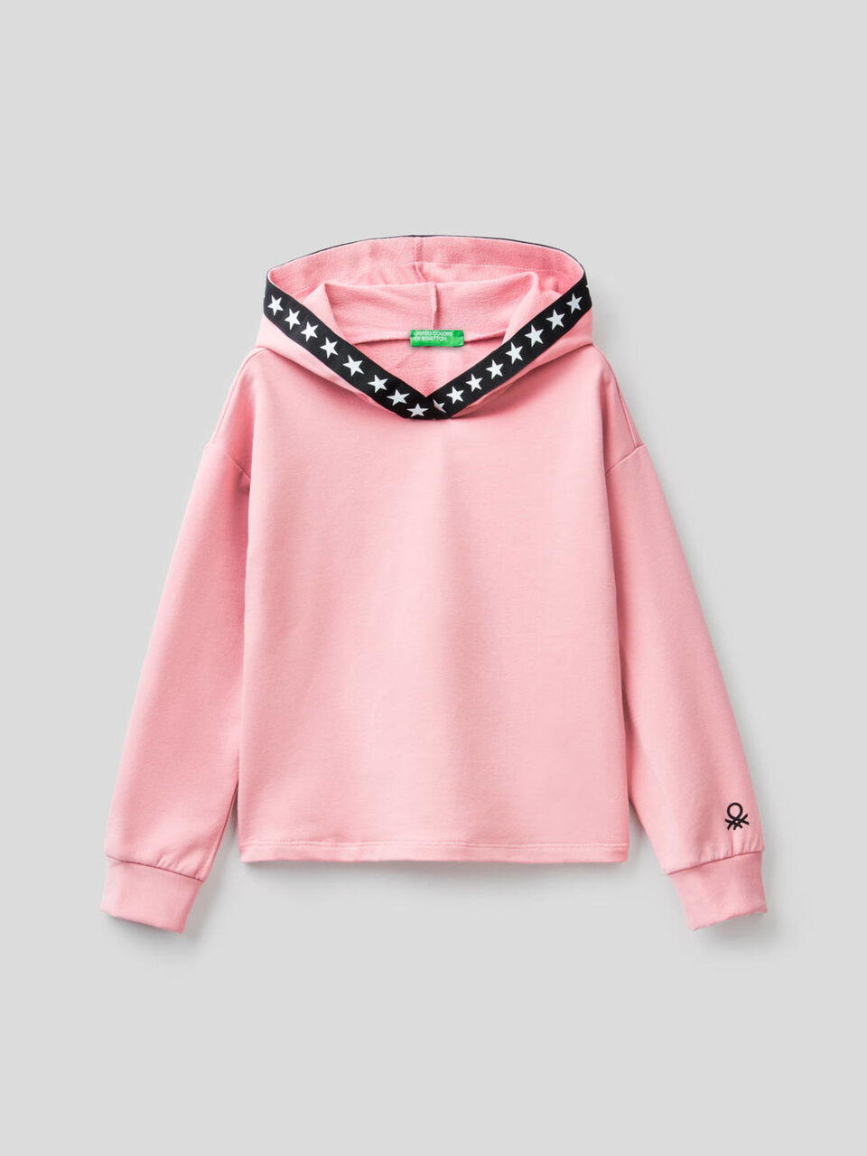 Cropped sweatshirt in stretch organic cotton image number 1