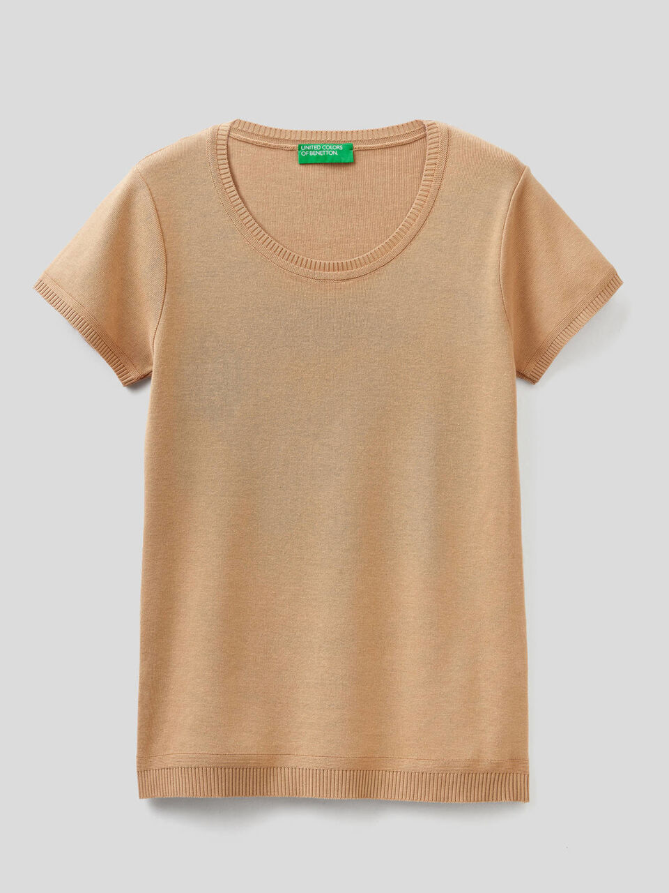 Short sleeve sweater in 100% cotton image number 1