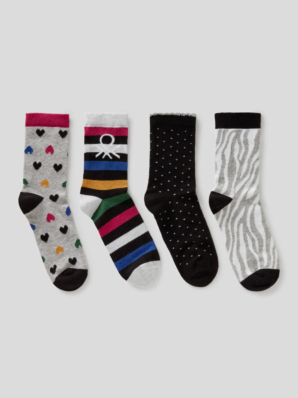 Four pairs of patterned socks image number 1