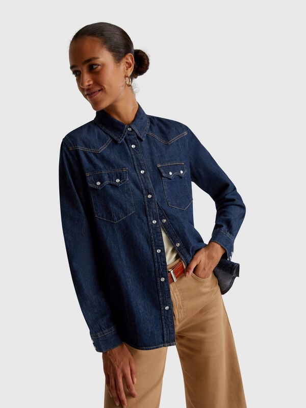 Western denim shirt Women