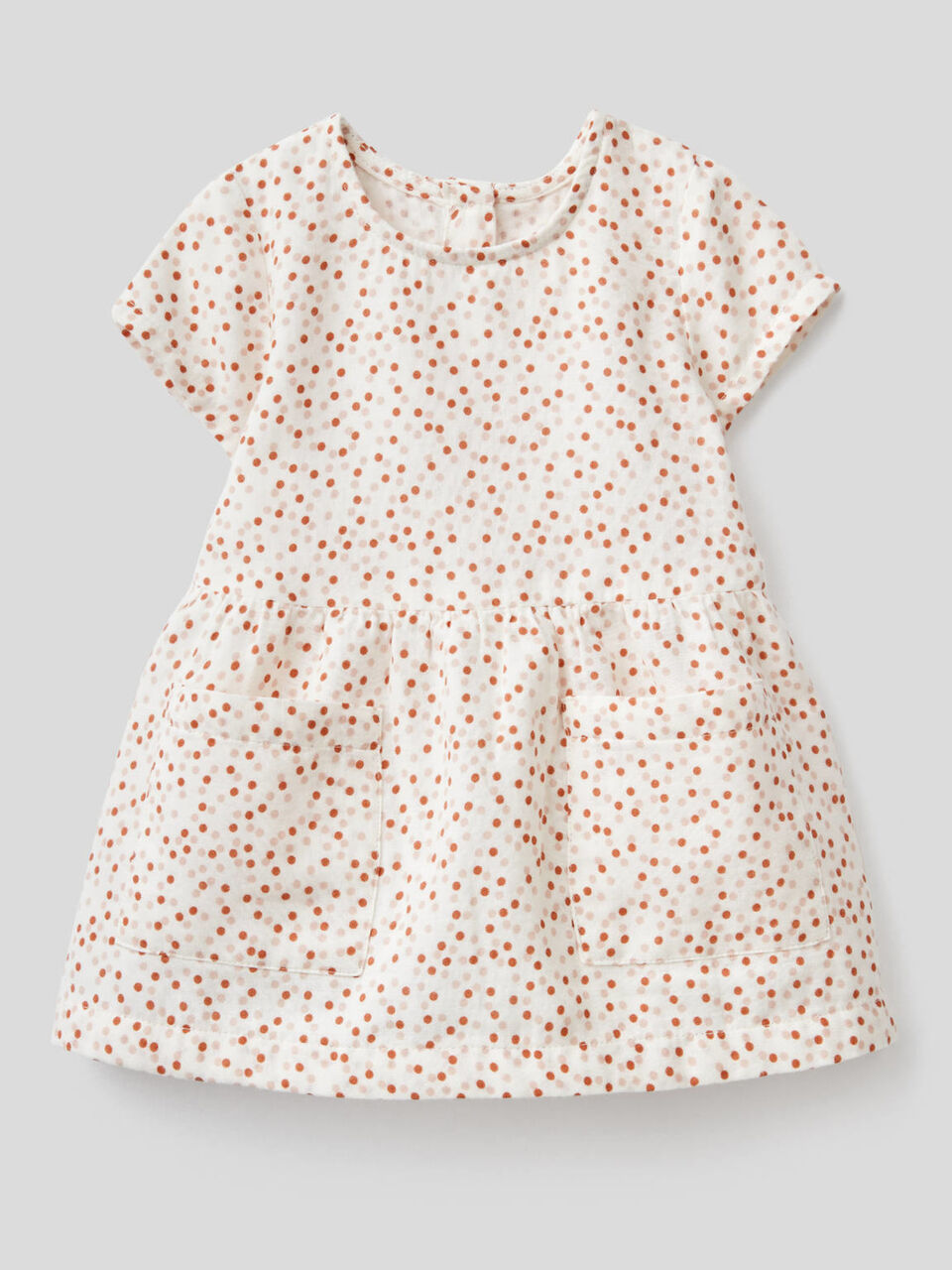 Patterned dress in pure cotton image number 1